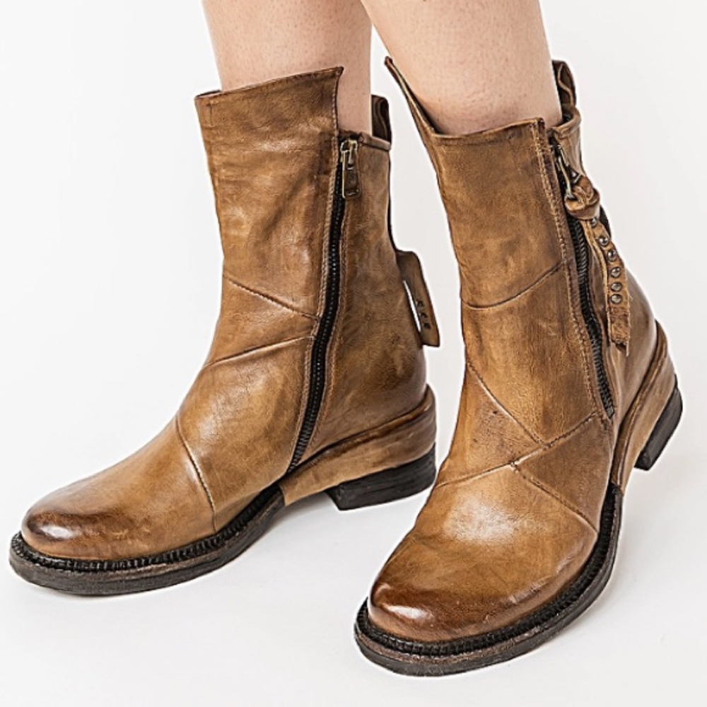New with Box A.S.98 Stratford Leather Suede Boots in Wheat size 38/7.5 Sold Out